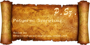 Petyerec Szergiusz névjegykártya